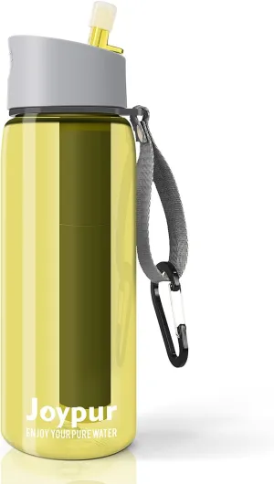 0.01 μm Ultra Filtration Portable Water Bottle - 4-Stage Filtered BPA-Free Reusable Water Bottle - for Survival,Hiking,Emergency,Camping and Backpacking