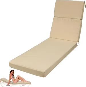 1 Pcs Indoor Outdoor Chaise Lounge Cushions Sponge Bench Outdoor Furniture Chaise Cushions Patio Chair Furniture Replacement (Beige)