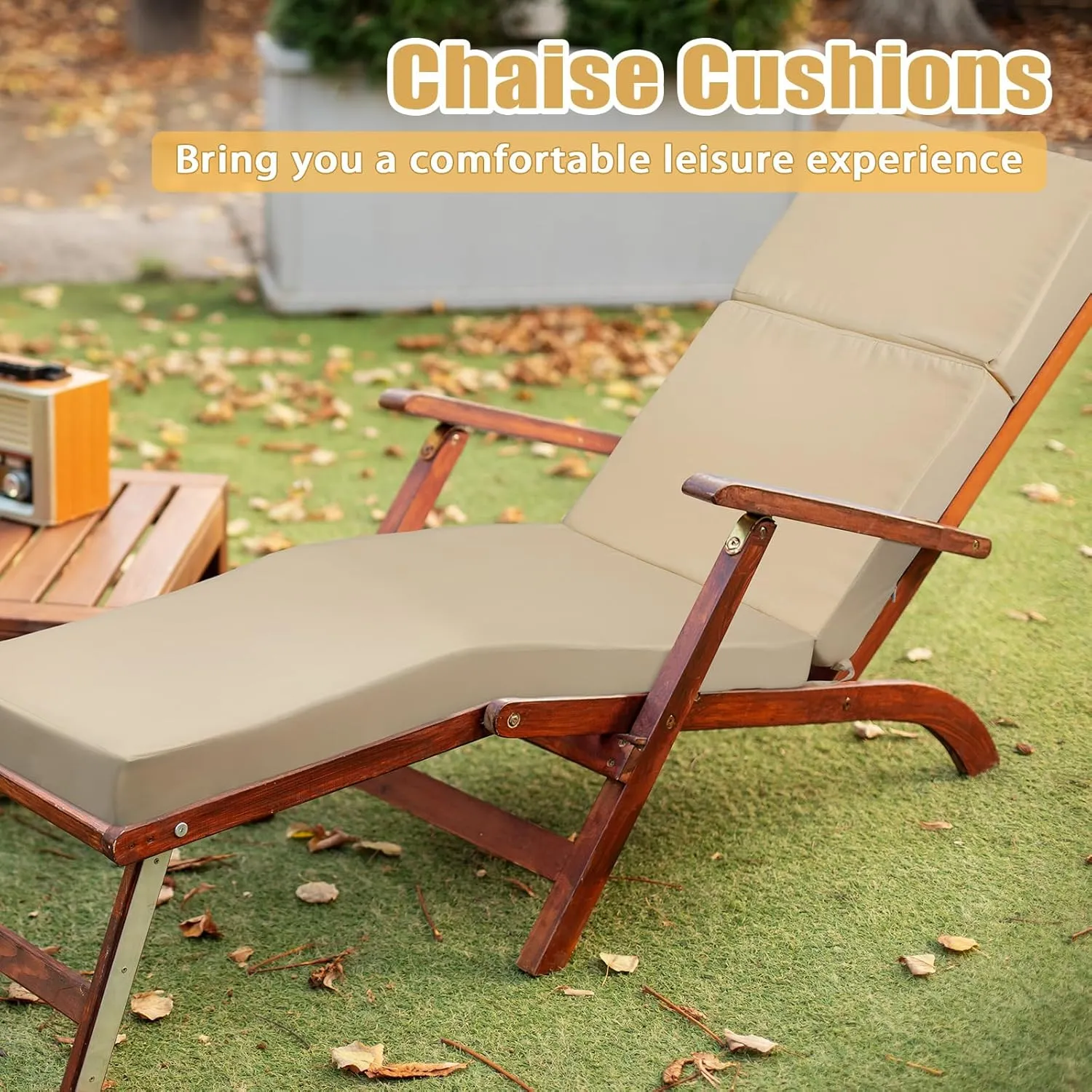 1 Pcs Indoor Outdoor Chaise Lounge Cushions Sponge Bench Outdoor Furniture Chaise Cushions Patio Chair Furniture Replacement (Beige)