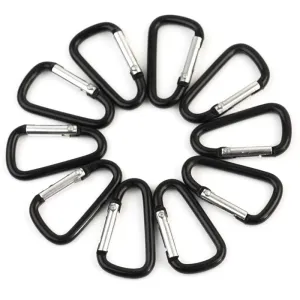 10pcs Black Aluminum Alloy D Carabiner
