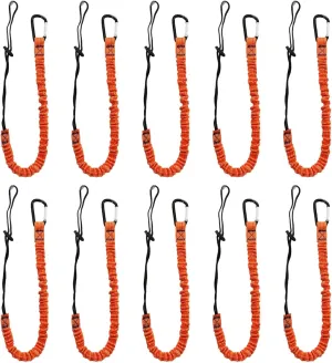 10pcs Retractable Tool Lanyards for Hand Tools with Carabiner and Adjustable Loop End, Extendable Length 31.5 "-43.3", Aluminum Screw Lock Carabiner with Shock Cord Stopper