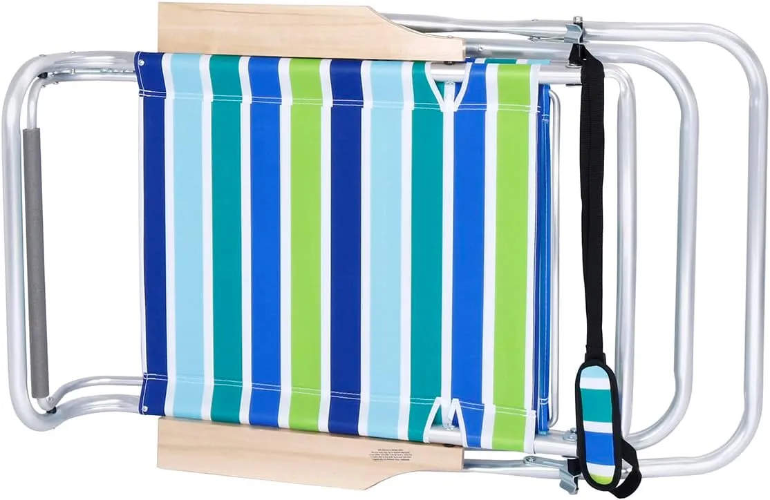 17 Inches High Seat Big Tycoon Aluminum Beach Chair with Canopy