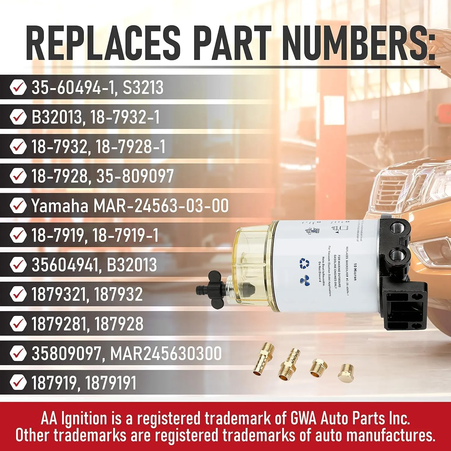 18-7928 Fuel Filter Water Separator Assembly Kit Compatible with Marine Outboard Motor Mercury