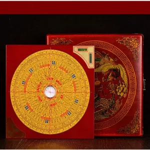 1pc 17.5cm Compass Ternary Triad Integrated Pure Copper High Precision Professional Compass Lucky House
