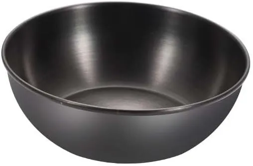 1PC Outdoor Camping Stainless Steel Bowl Side Dish Plate Lightweight Portable Tableware(Black)