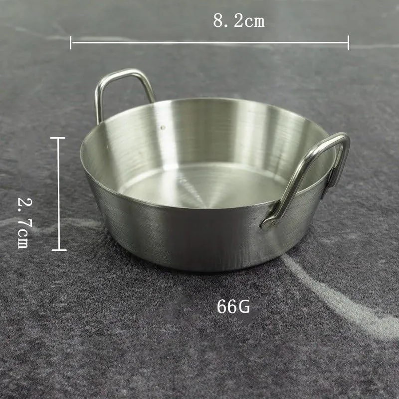 1PC Stainless Steel Tableware, Lightweight and Portable Korean Round Plate Silver Suitable for Home Or Outdoor Camping