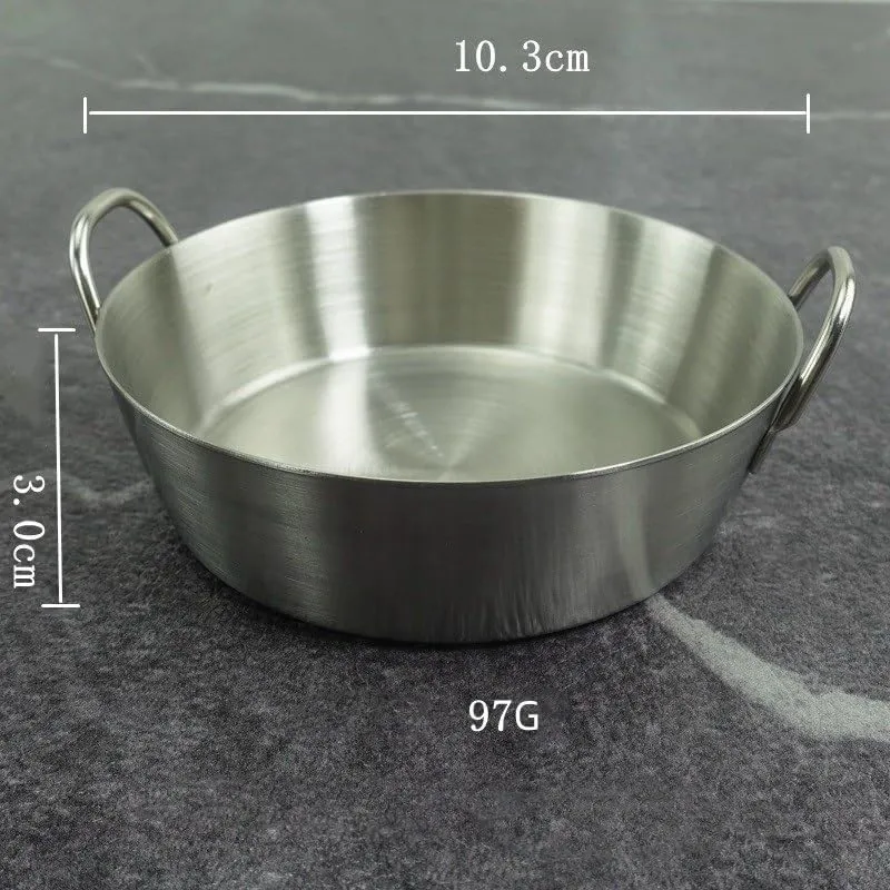 1PC Stainless Steel Tableware, Lightweight And Portable Korean Round Plate Silver Suitable For Home Or Outdoor Camping(M Silver)