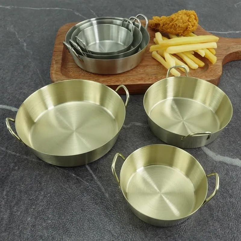 1PC Stainless Steel Tableware, Lightweight And Portable Korean Round Plate Suitable For Home Or Outdoor Camping(L Silver)