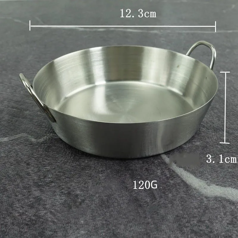 1PC Stainless Steel Tableware, Lightweight And Portable Korean Round Plate Suitable For Home Or Outdoor Camping(L Silver)