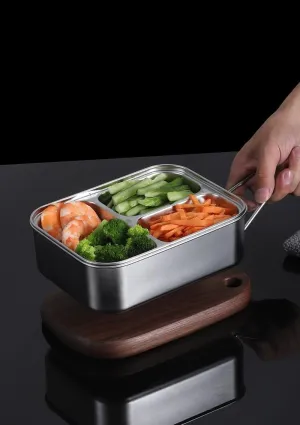 1SET Stainless Steel Folding Tableware Hiking Lightweight Portable Square Tableware Set(L2-2)