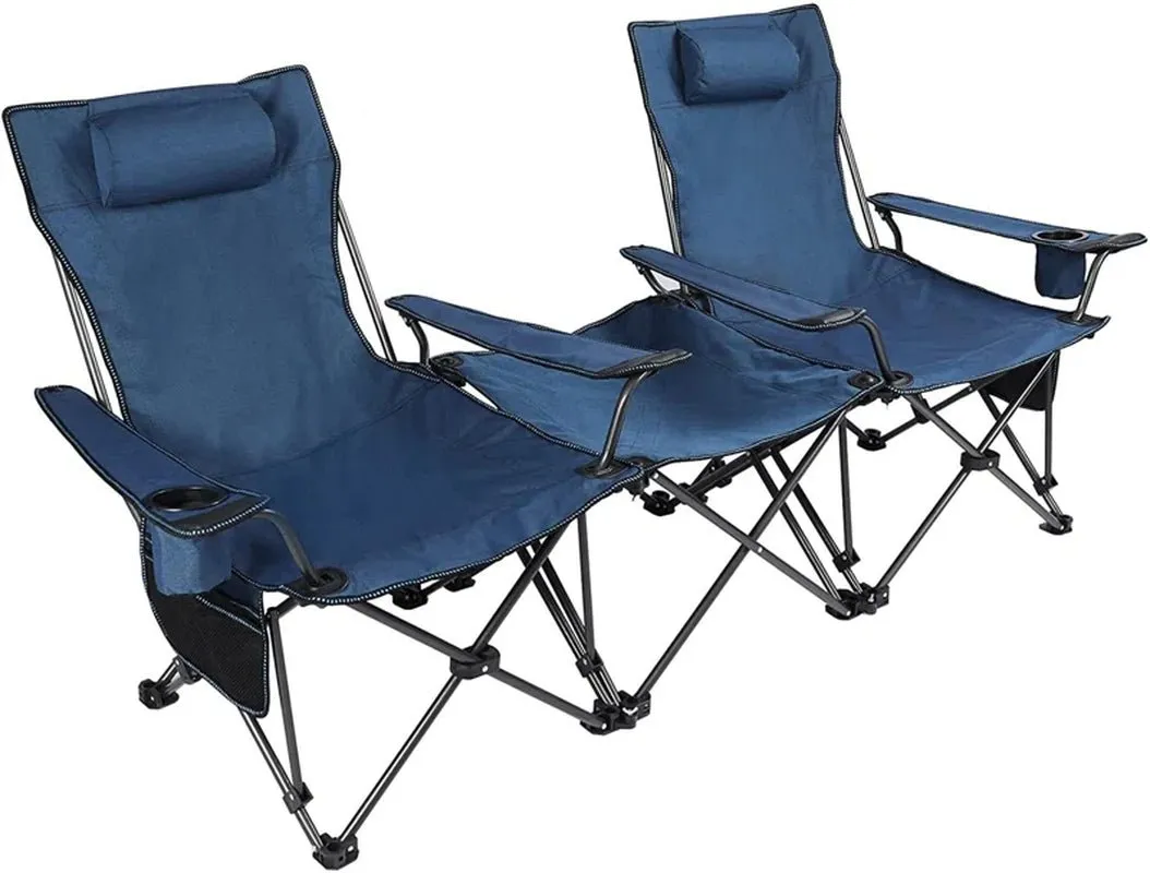 2-in-1 Adjustable Reclining Camping Chair with Table