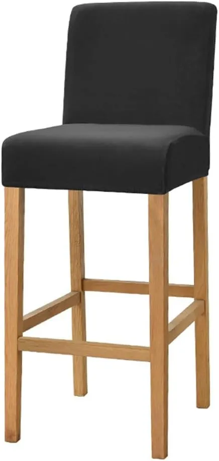 2 Pack Stretch High Barstool Slipcovers with Back Bar Stool Jacquard Square Dining Chair Counter Stool Pub Chair Slipcover
