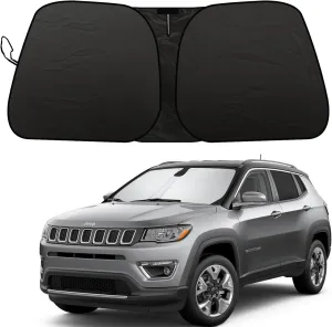 2025 Upgrade Front Windshield Sunshade fit for Jeep Compass 2017-2025 Reflector Foldable Car Shade Automotive Windshield Sunshades Ford Edge Windshield Sun Shade |Keeps Your Vehicle Cool|