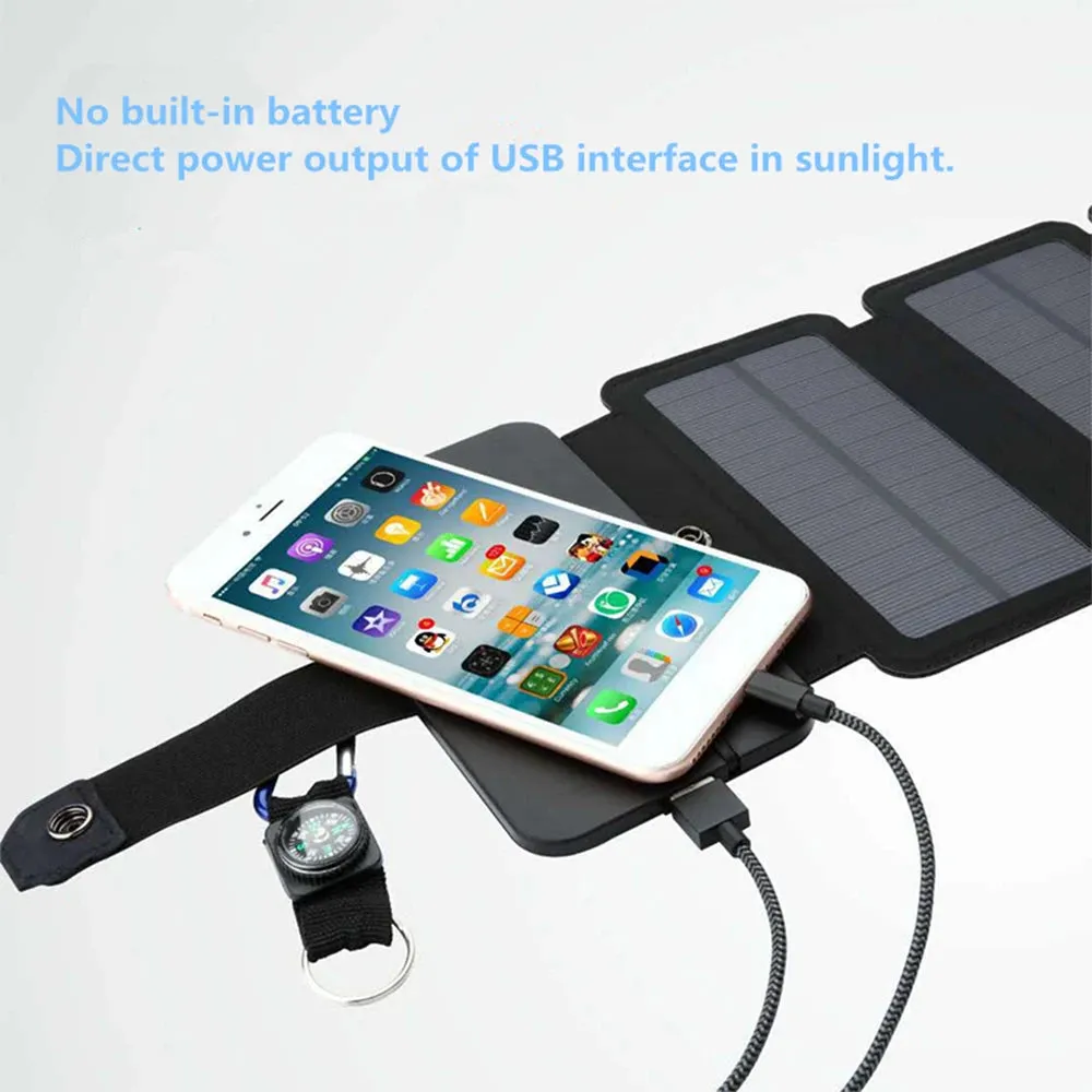 20W Foldable USB Solar Panel Charger Portable Power for Camping & Hiking