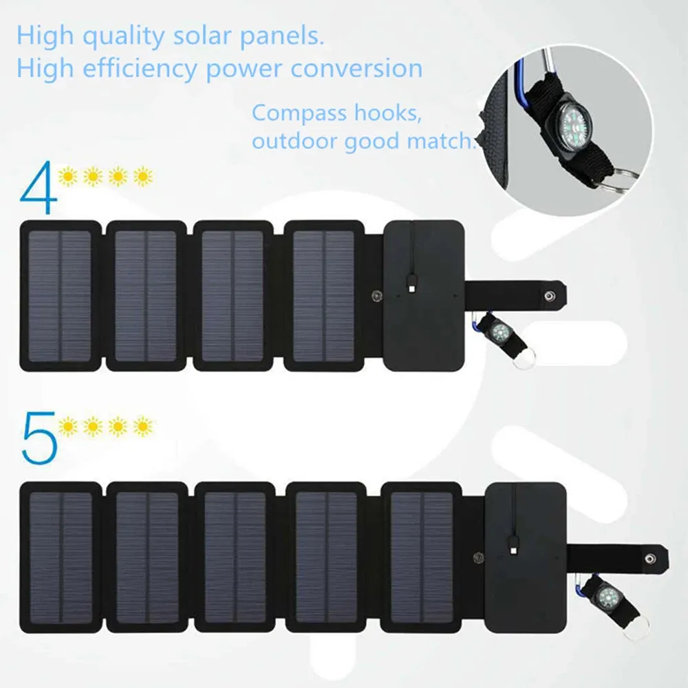 20W Foldable USB Solar Panel Charger Portable Power for Camping & Hiking