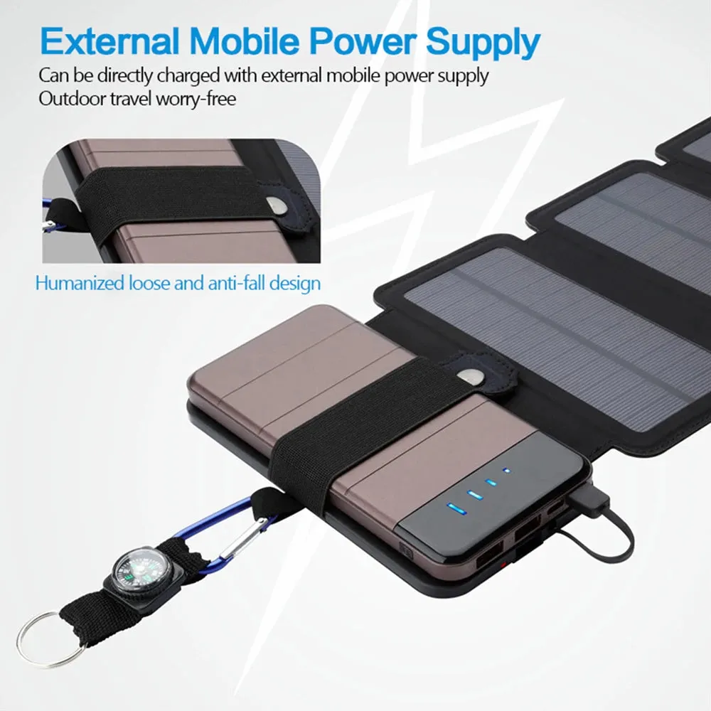 20W Foldable USB Solar Panel Charger Portable Power for Camping & Hiking