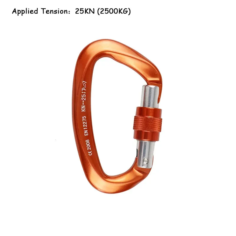 25KN Professional Climbing Carabiner D Shape Safety Lock