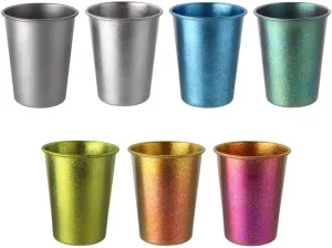 2pc pure titanium cup outdoor camping color mug portable water cup 350ml coffee cup(MJ)