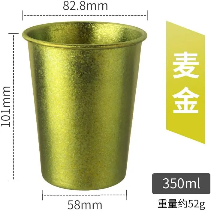 2pc pure titanium cup outdoor camping color mug portable water cup 350ml coffee cup(MJ)
