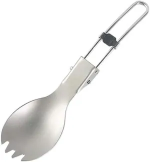 2PCS Pure Titanium Folding Fork And Spoon Two-user Outdoor Camping Portable Tableware(1)