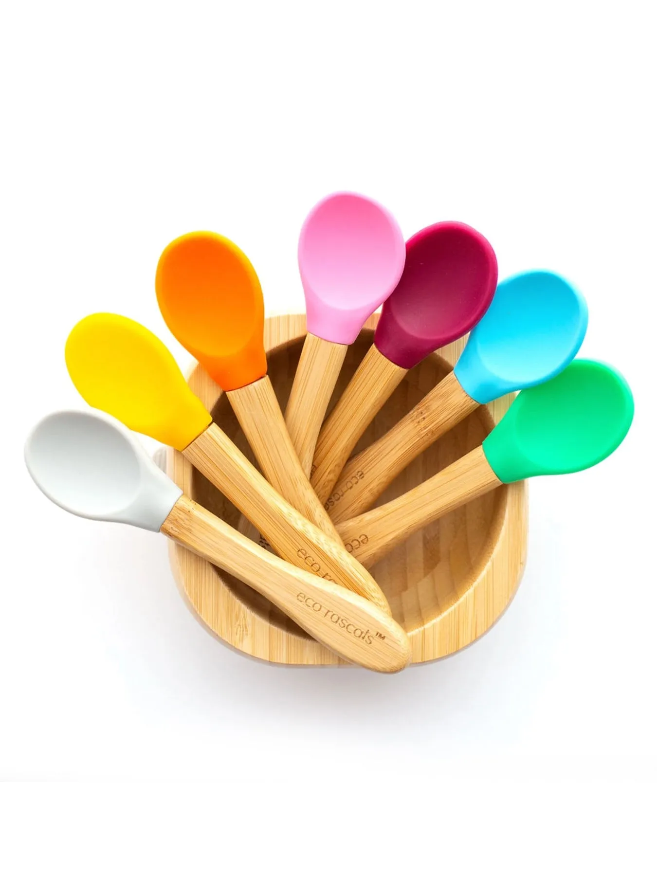 3 Pack Bamboo Spoons - 4 Colours
