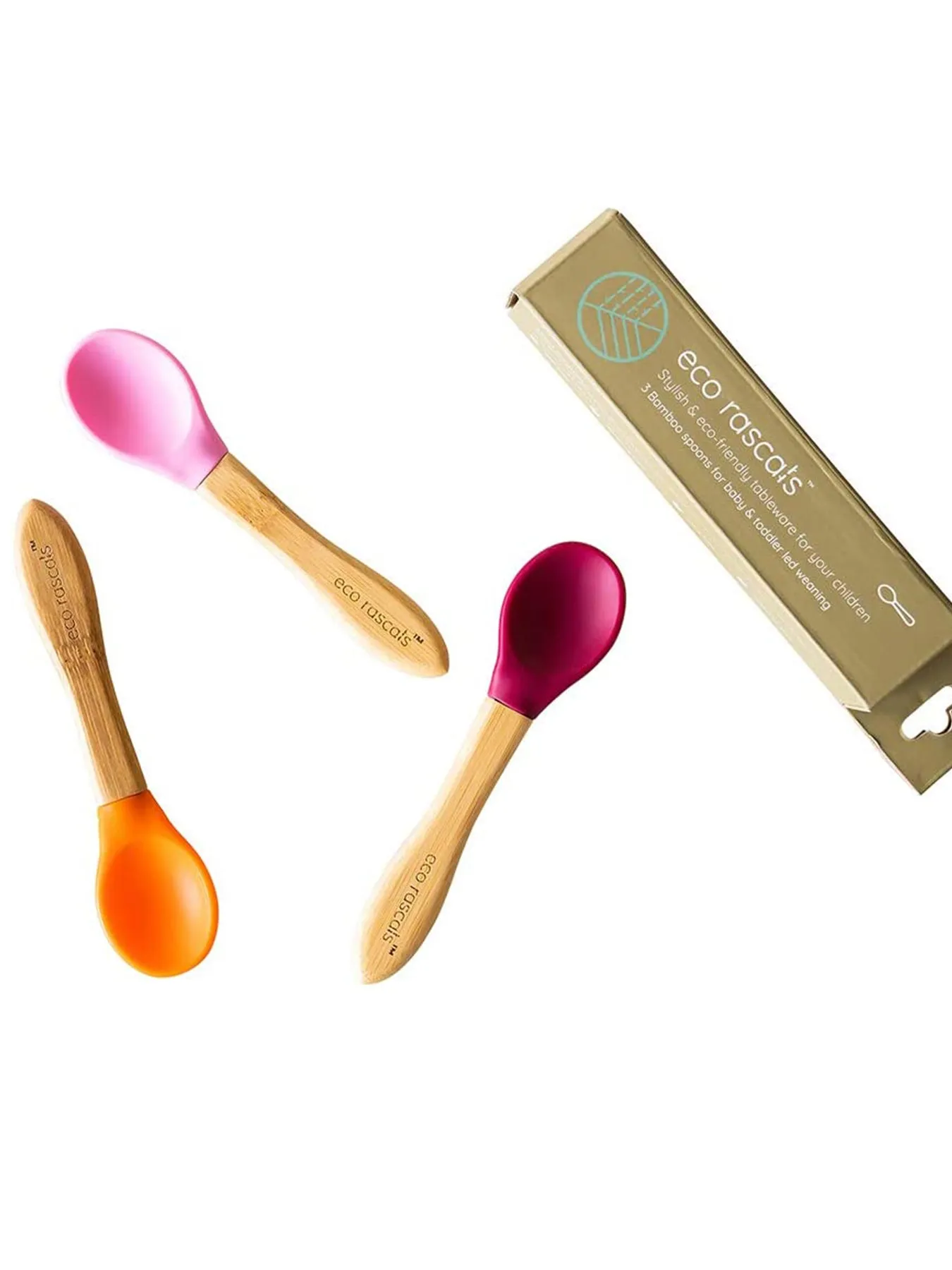 3 Pack Bamboo Spoons - 4 Colours