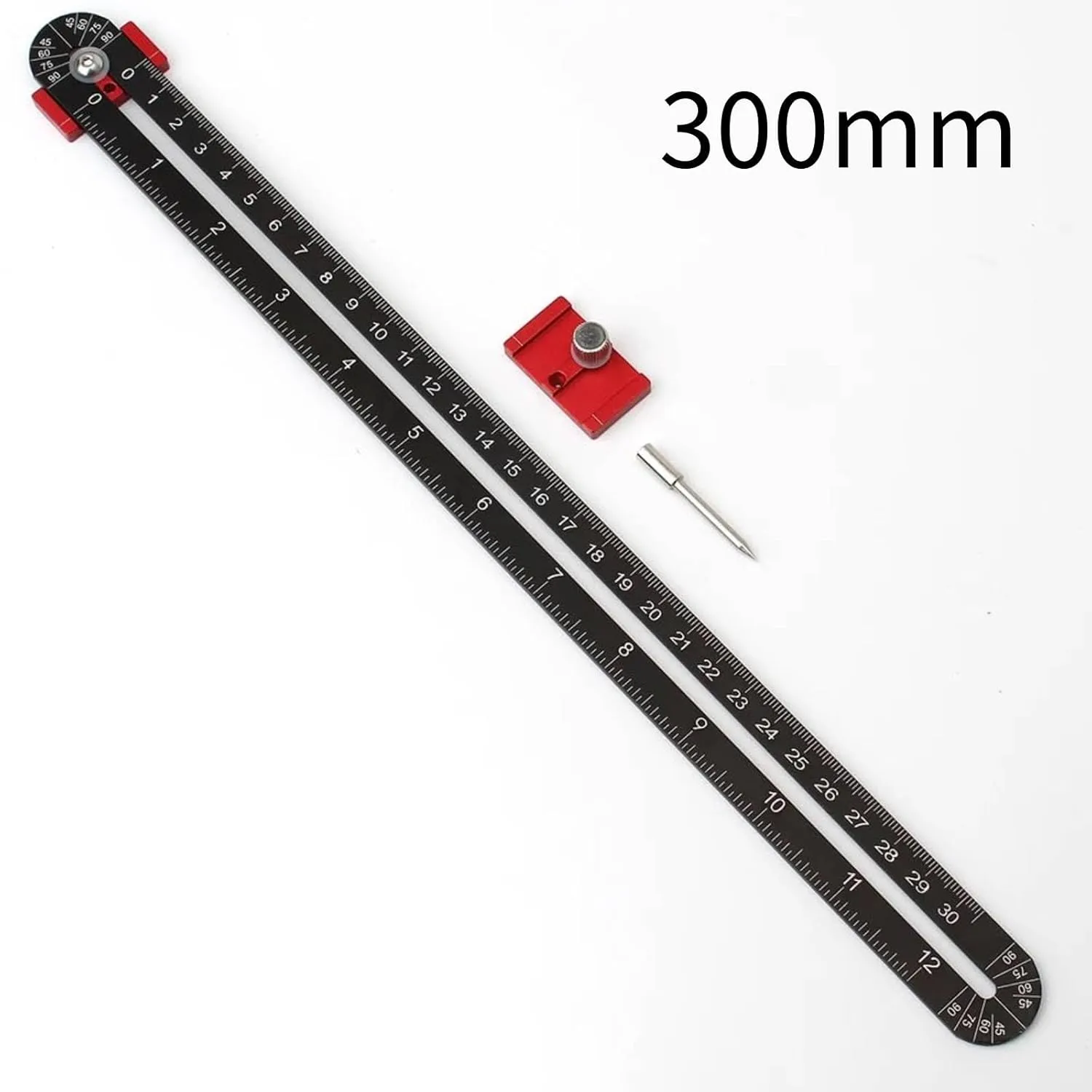 300mm Woodworking Compass Tool, Large Compass Woodworking Scribing Circle, Carpenter Compass Ruler Marking Gauge Circle Marking Tool for Engineer Carpenter (Black)