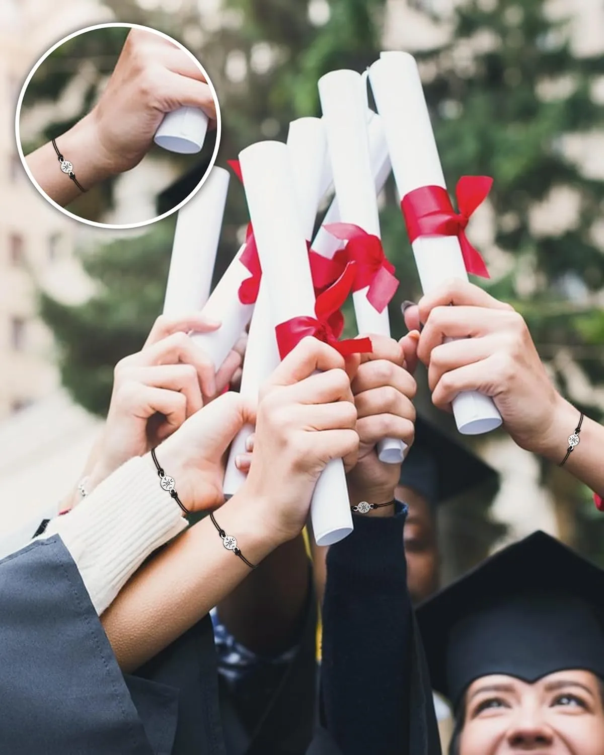 30PCS Graduation Bracelet Bulk Graduation Gifts for Her Him, Compass Bracelets Set 2024 2025 Graduate College High School Inspirational Gifts for Classmates