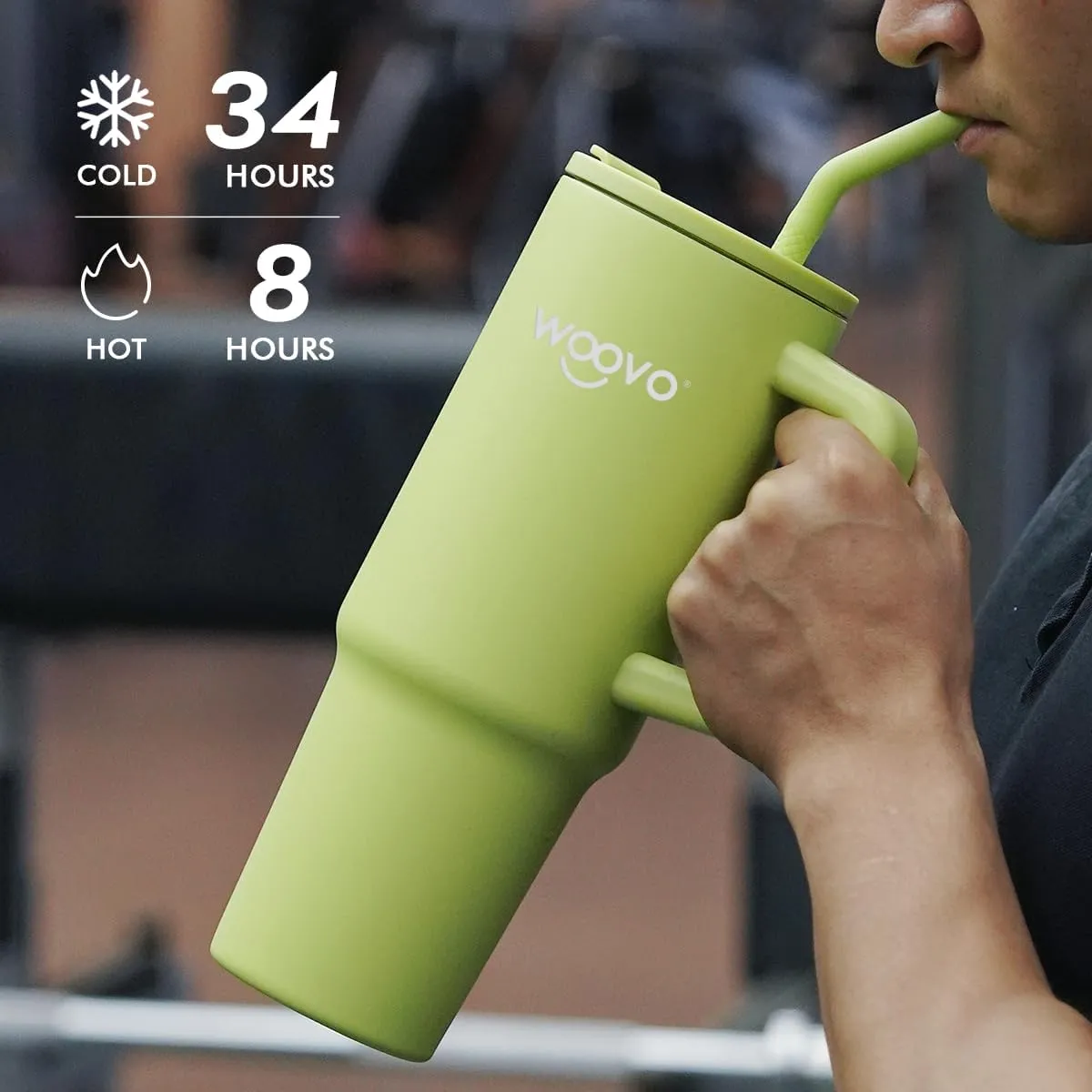 40 oz Water Bottle with Straw and Handle, Insulated Coffee Mug with Splash Proof Lid, BPA Free Reusable Double Wall Stainless Steel Water Cup, Keep Beverages Cold Hot for Hours, White