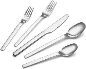 40 Piece Modern Silverware Flatware Cutlery Set, EIUBUIE Premium Stainless Steel Utensils Service for 8, Square Edge Design Kitchen Tableware Spoons and Forks Set, Mirror Polished, Dishwasher Safe