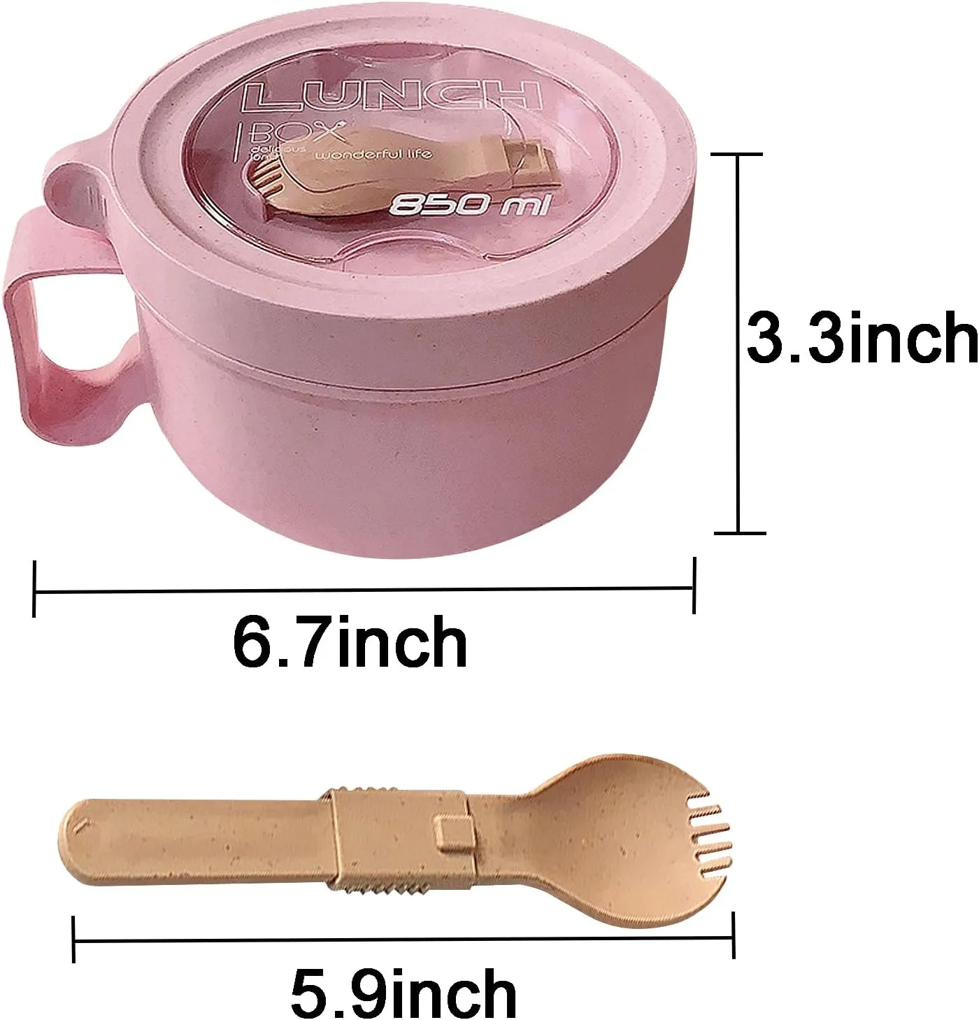 4Pack Wheat Straw Microwave Ramen Bowl Set Noodle Bowls With Lid and Spoon, Improved Easy-Grip Design for On-the-Go - Holds Soup, Rice, Cereal & More - BPA-Free