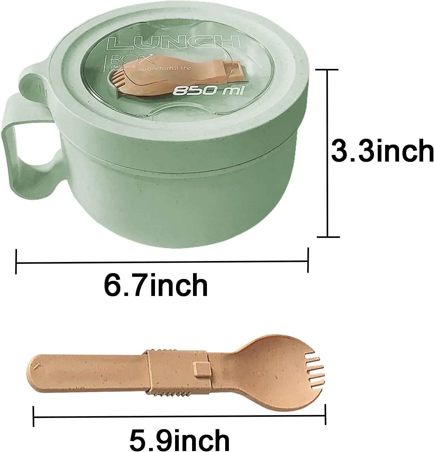 4Pack Wheat Straw Microwave Ramen Bowl Set Noodle Bowls With Lid and Spoon, Improved Easy-Grip Design for On-the-Go - Holds Soup, Rice, Cereal & More - BPA-Free