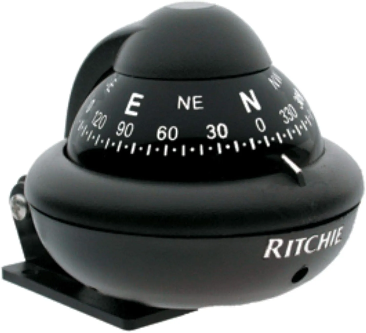4" Black and White Nautical Ritchie X-10B-M RitchieSport Compass Bracket Mount