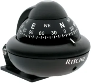 4" Black and White Nautical Ritchie X-10B-M RitchieSport Compass Bracket Mount