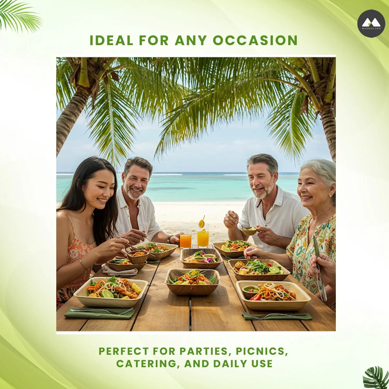 4" Round Disposable Bowls, 50 Pcs, 4 Oz - Compostable Palm Leaf Bowls for Party, Desserts, Gravy, Soup & Picnic - Eco-Friendly & Better than Paper Bowls