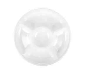 5 Section White Chip and Dip Platter with Clear Lid