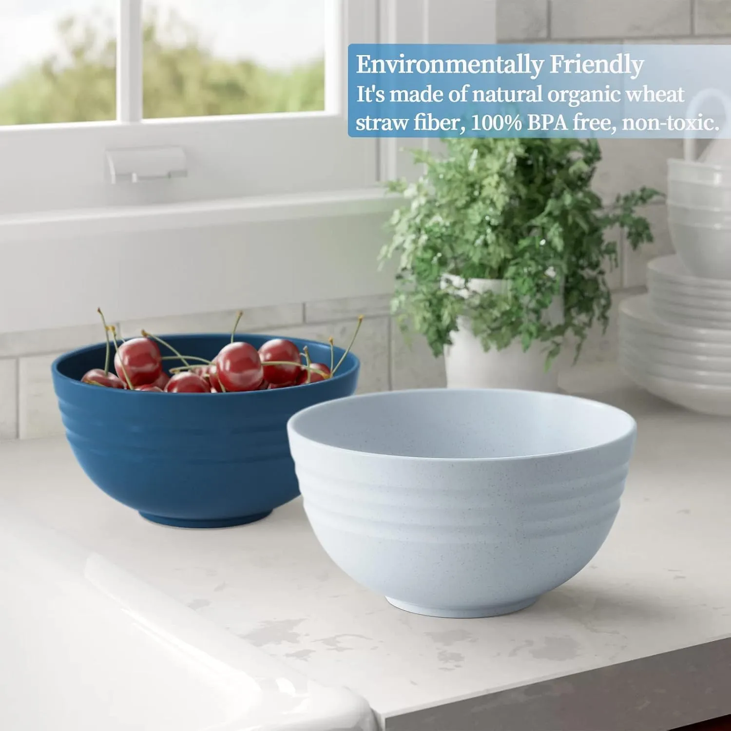 【6 Pcs】Unbreakable Mixing Bowls Unbreakable Salad Bowls, 68 Ounces Microwave and Dishwasher Safe BPA-Free Serving Bowls for Cereal,Salad,Soup,Ramen,Noodle,Oatmeal,Snack Apply to Kitchen,Freezer