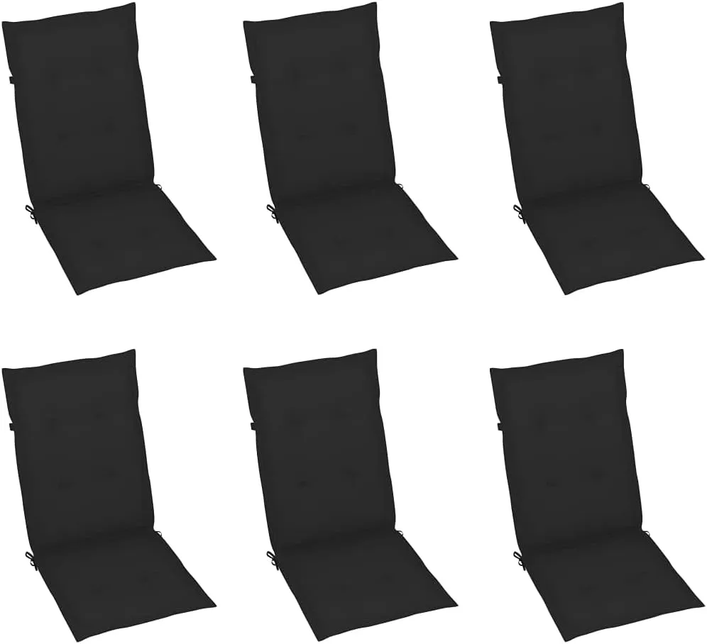 6-Piece Folding Patio Chairs Set with Cushions Solid Acacia Wood Outdoor Furniture for Garden Pool Beach Camping Lounge and Dining