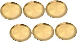 6Pcs Stainless Steel Serving Plates Finish Dinner Plates for Camping Bbq and Parties Dishwasher Safe Lightweight and Resistant