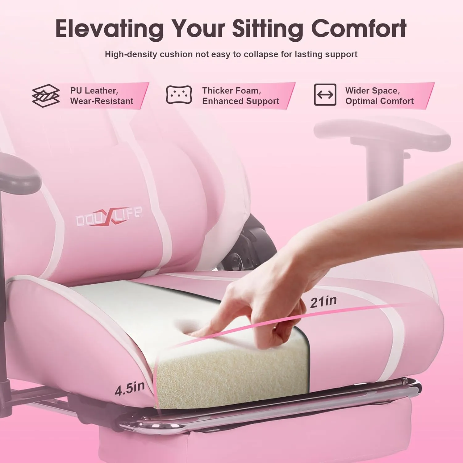 7-Point Massage Gaming Chair, 175° Gaming Recliner with Footrest Ergonomic Computer Office Chair High Back Video Game Chair with Lumbar Support, Upgraded Version Pink
