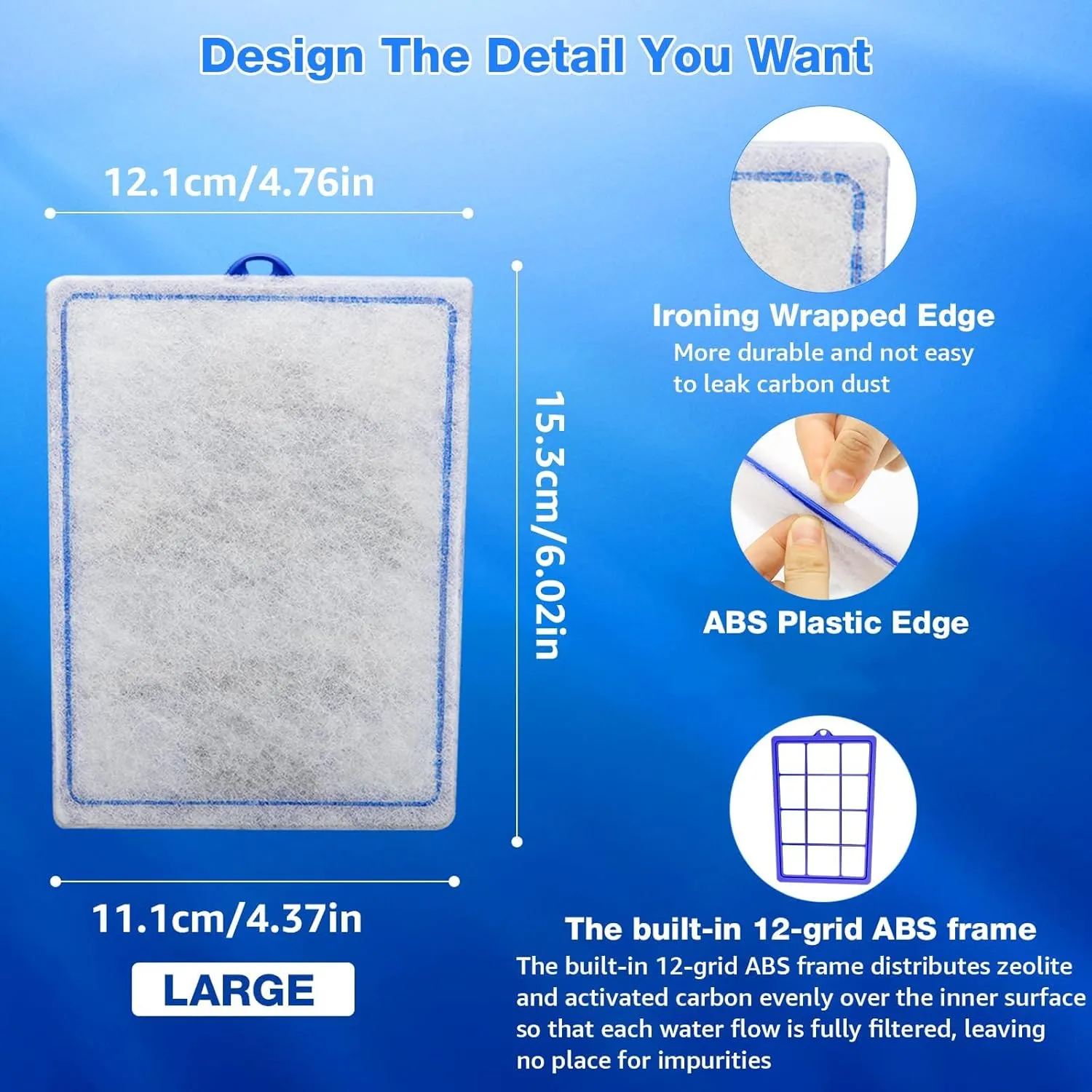 9 Count Assembled Large Filter Cartridges Compatible with Tetra Whisper Bio-Bag Filters 20i 40i IQ20/30/45/60 PF20/30/40/60, Large Replacement Filter Cartridges for Whisper Filters & Aquariums