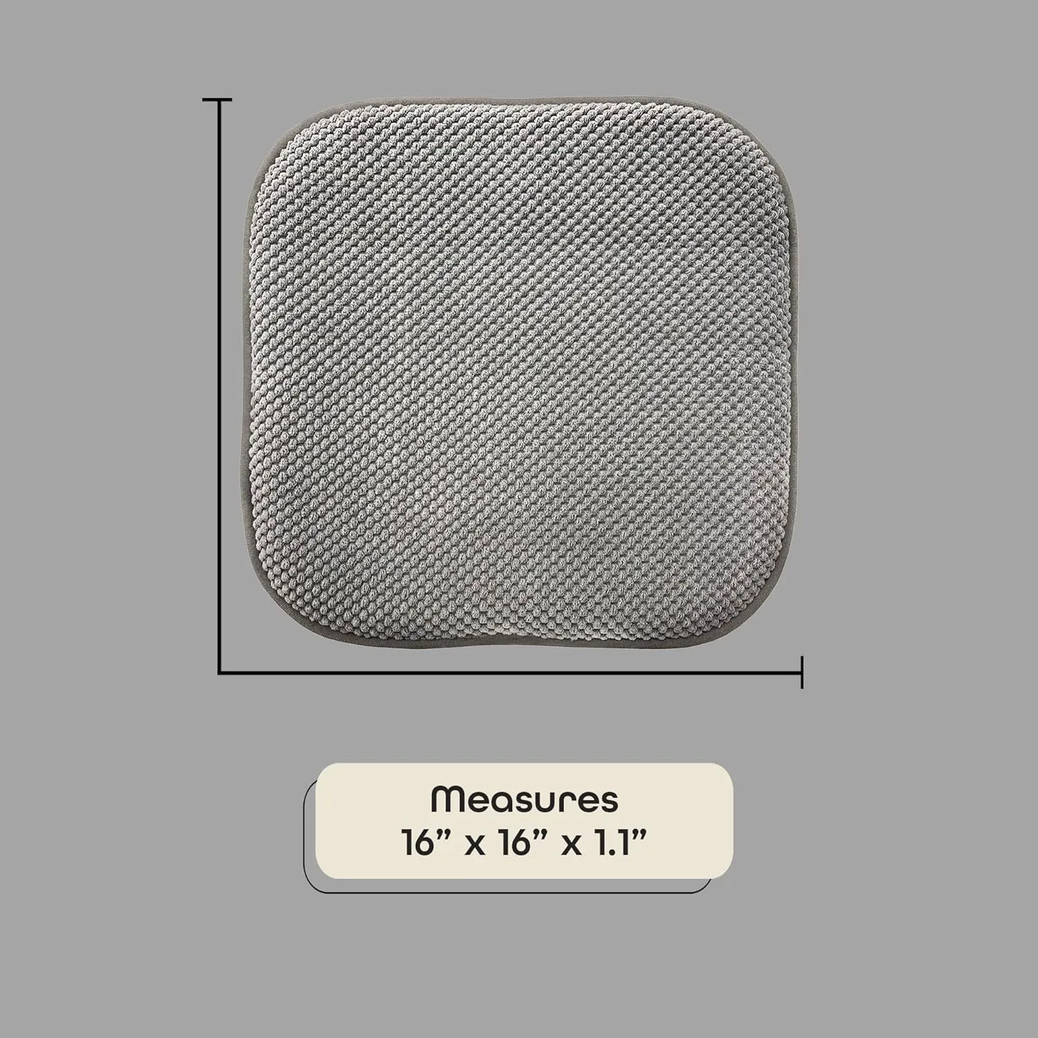 Achim Home Furnishings Brook Memory Foam Chair Seat Cushion 16"x16" 2-Pack - Grey