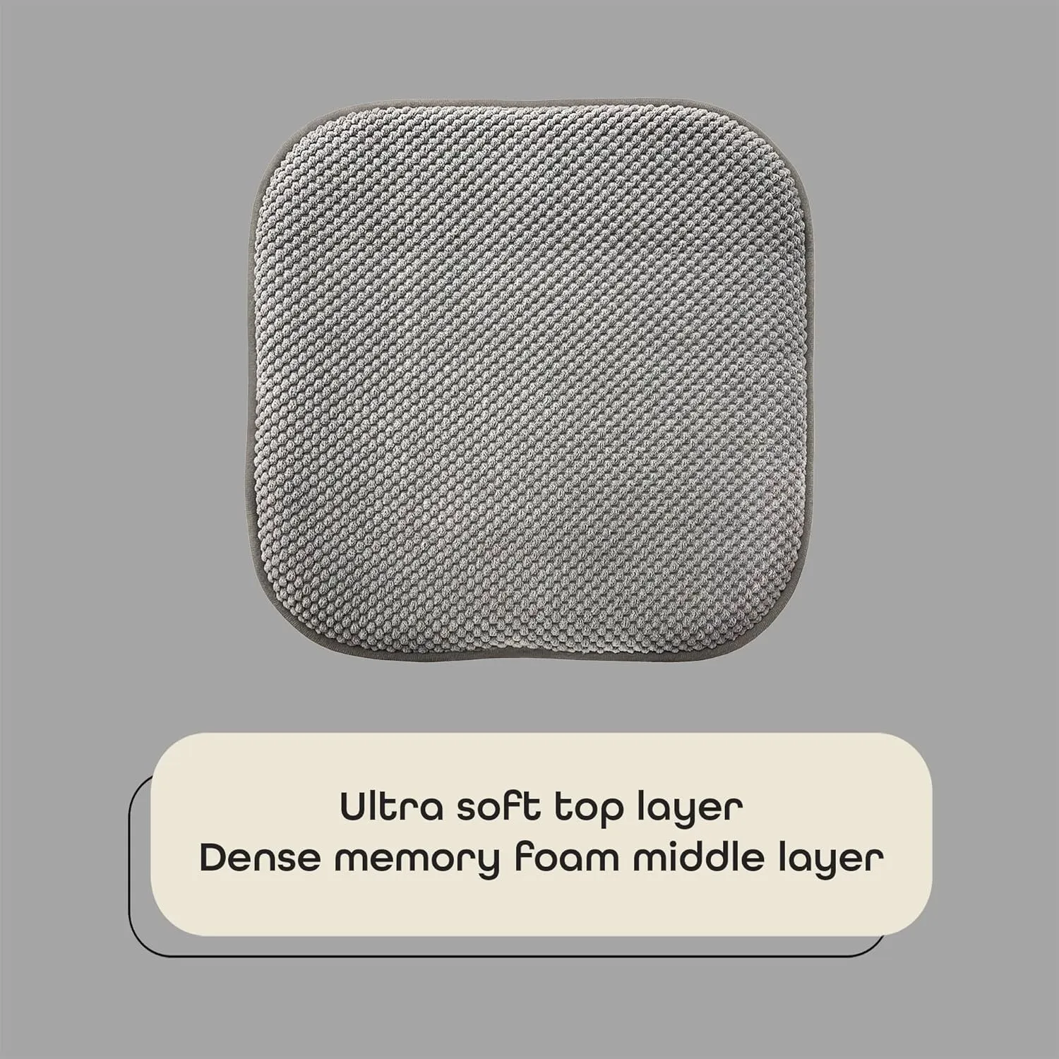 Achim Home Furnishings Brook Memory Foam Chair Seat Cushion 16"x16" 2-Pack - Grey