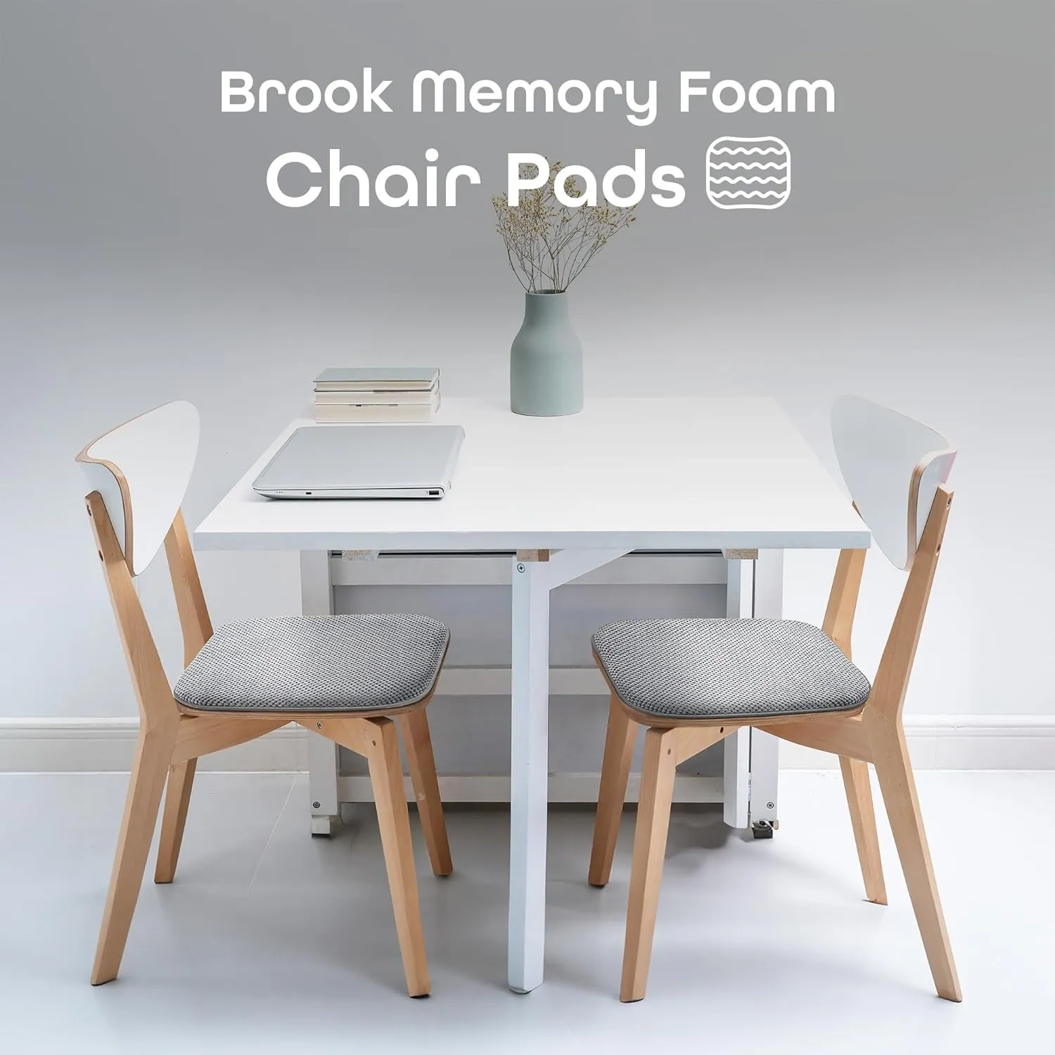 Achim Home Furnishings Brook Memory Foam Chair Seat Cushion 16"x16" 2-Pack - Grey
