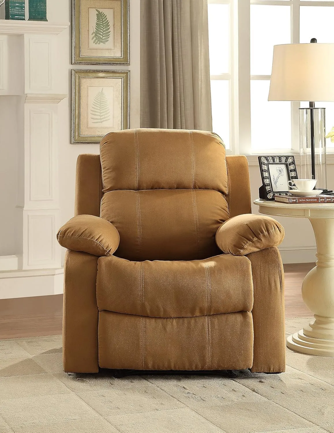Acme Parklon Microfiber Motion Recliner with Pillow Top Armest in Chocolate