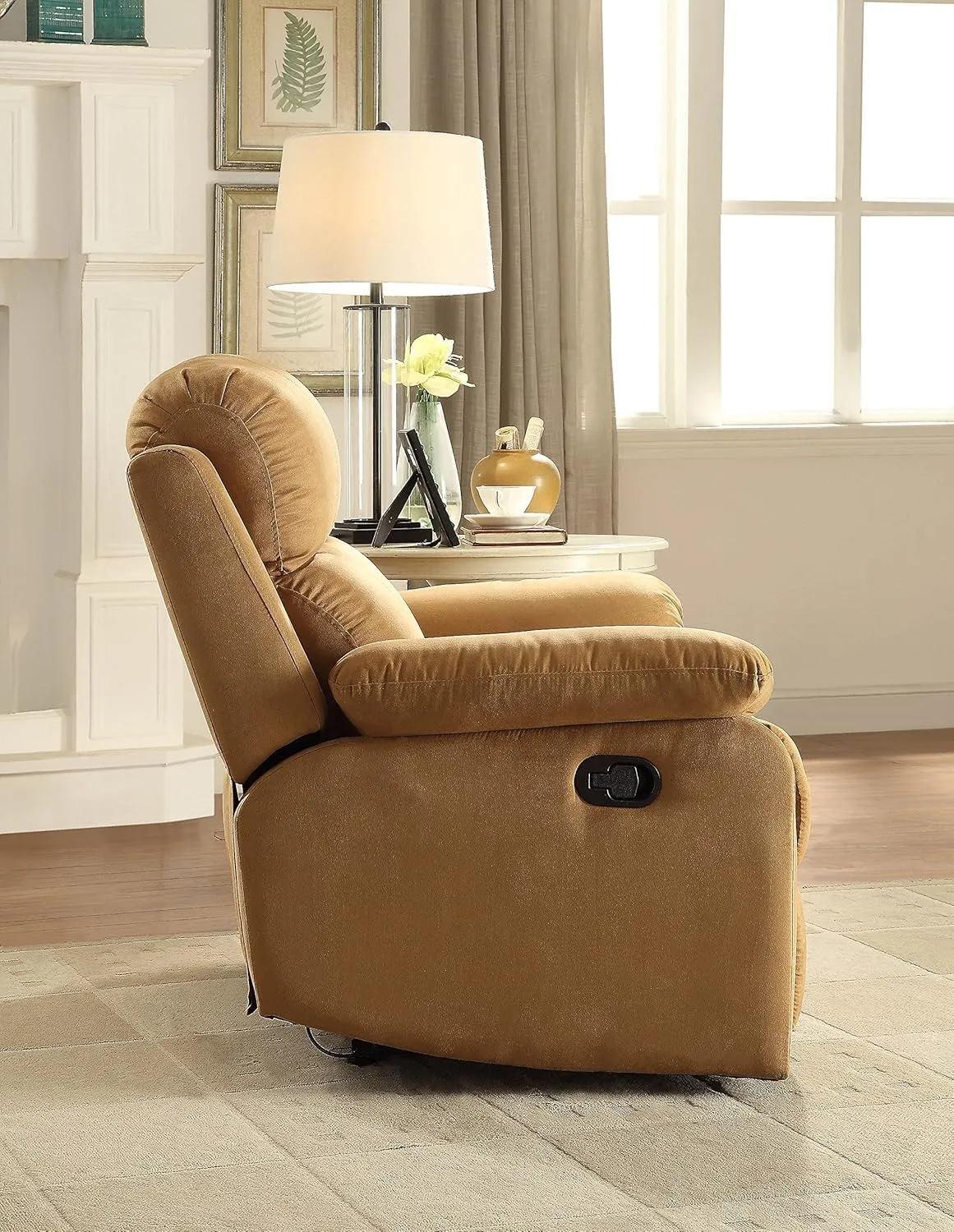 Acme Parklon Microfiber Motion Recliner with Pillow Top Armest in Chocolate