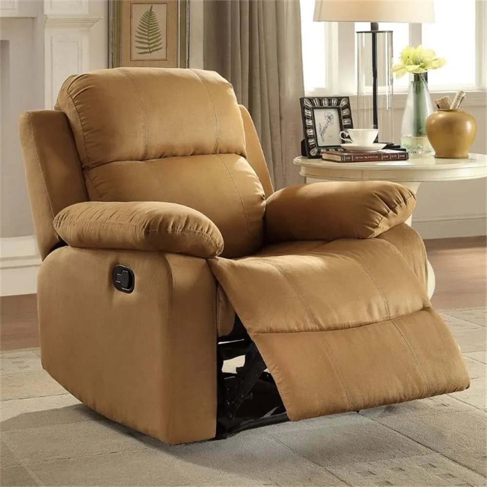Acme Parklon Microfiber Motion Recliner with Pillow Top Armest in Chocolate