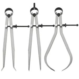Acrux7 3Pcs 8 Inch Long Spring Caliper Set, Carbon Steel Outside Divider Caliper Compass, Calipers Measuring Tool for Wood Turning Lathe Projects