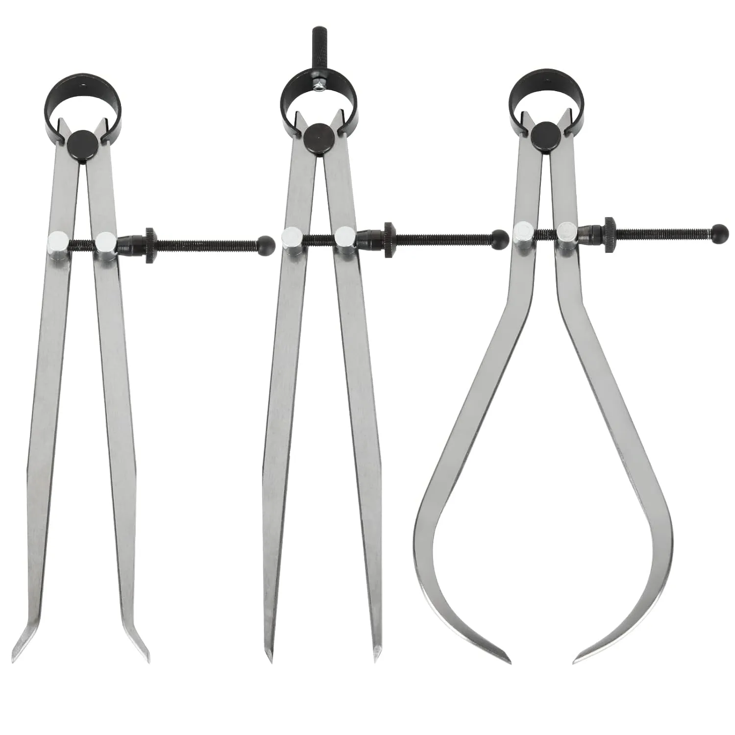 Acrux7 3Pcs 8 Inch Long Spring Caliper Set, Carbon Steel Outside Divider Caliper Compass, Calipers Measuring Tool for Wood Turning Lathe Projects