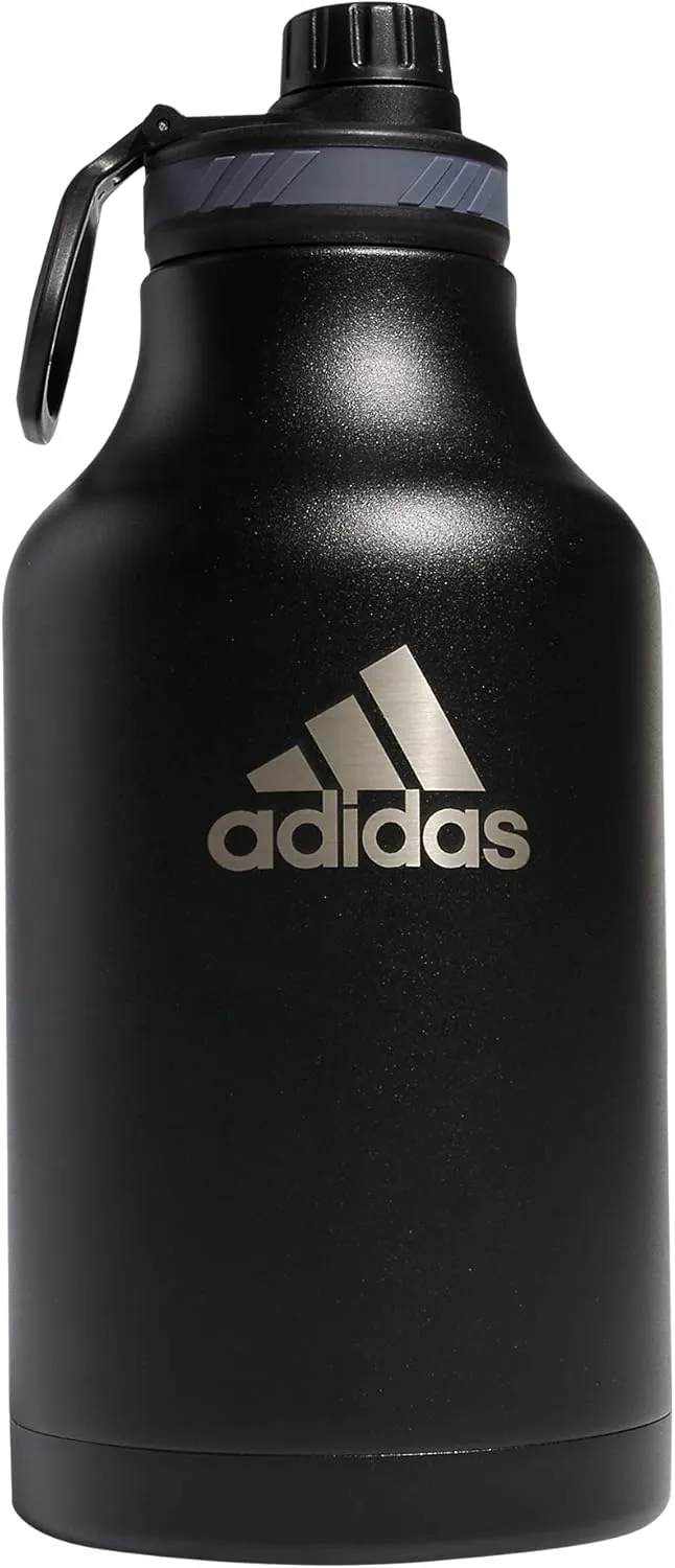 adidas 2 Liter (62 Oz) Metal Water Bottle, Hot/Cold Double-Walled Insulated 18/8 Stainless Steel